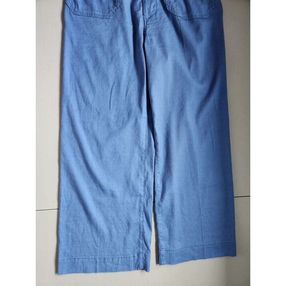 NWD Anthropologie The Colette Cropped Wide-Leg Linen Pants Sz 31 Wedgewood 7B409 - Picture 4 of 12